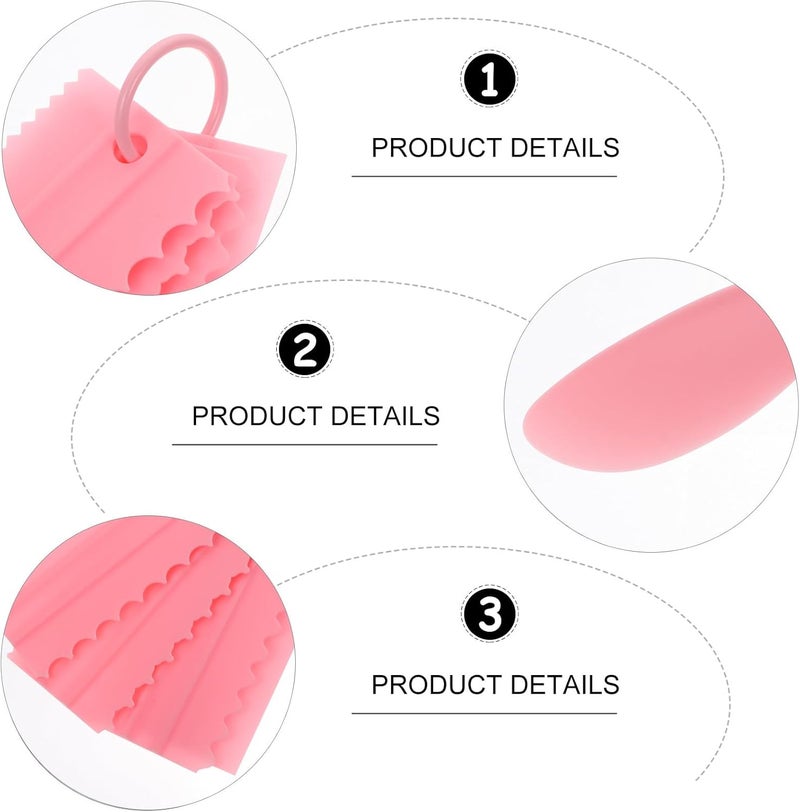 GALPADA 5pcs Baking Cream Spreader and Buttercream Scraper Set, Food-grade Silicone, Portable Cake Decorating Tools for DIY Baking and Frosting Smoothing in Pink - Image 3