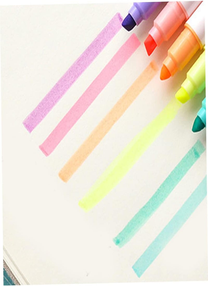 GGOOT - Highlighter Pens Double Head Highlighter Highlighters, Head Highlighter Set Rainbow Pastel Highlighter for Student Office Classroom - Assorted Colours (12-colors), Highlighter, Double-ended - Image 1
