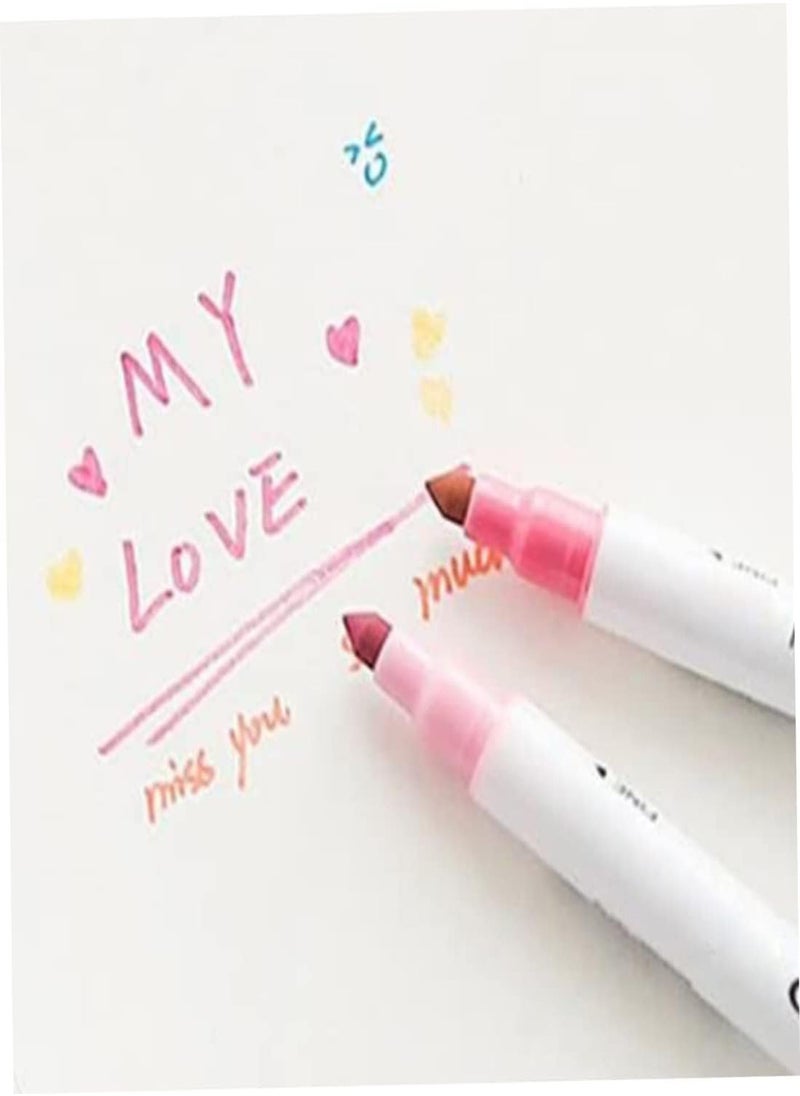 GGOOT - Highlighter Pens Double Head Highlighter Highlighters, Head Highlighter Set Rainbow Pastel Highlighter for Student Office Classroom - Assorted Colours (12-colors), Highlighter, Double-ended - Image 1