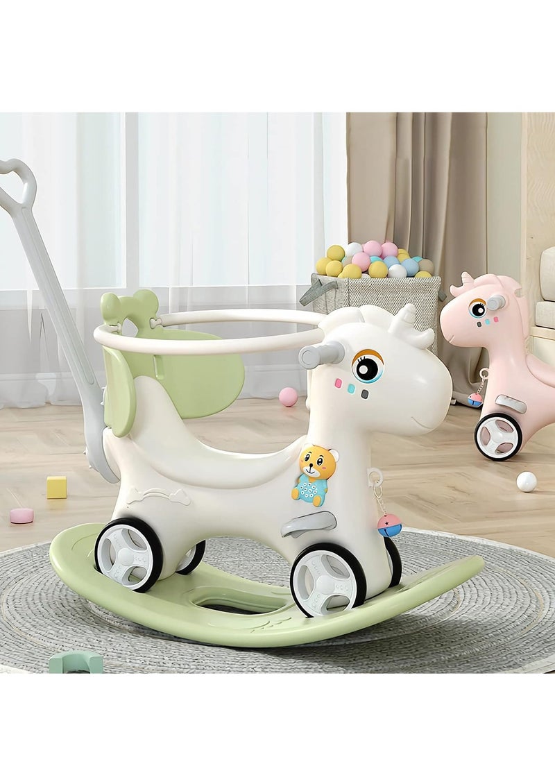 DubaiGallery حصان هزاز 2 في 1، سيارة دفع يونيكورن، للأطفال الصغار، اللعب - Image 2