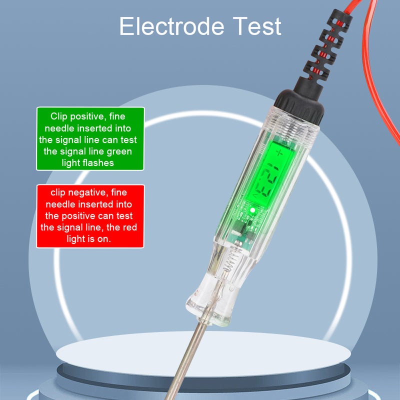 قلم اختبار السيارة مع شاشة LCD لاختبار دارة التشغيل والإيقاف والجهد وكشف الأقطاب ومقياس جهد البطارية وجهاز اختبار الأجزر - Image 3