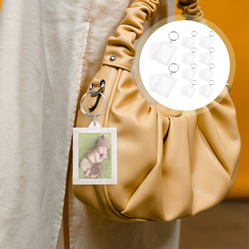 20 Pcs Clear Blank Photo Picture Frame Key Chain Key Fashion Accessory - Image 1
