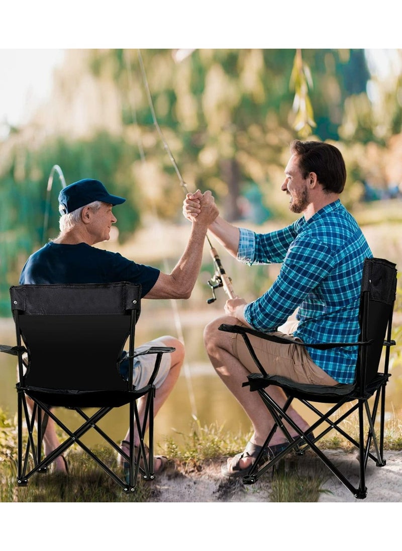 Ominii - Lightweight Portable Folding Camping Chair – Ideal for Fishing, Camping, and Outdoor Adventures, Black - Image 1