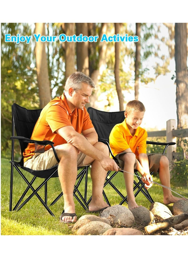 Ominii - Lightweight Portable Folding Camping Chair – Ideal for Fishing, Camping, and Outdoor Adventures, Black - Image 1