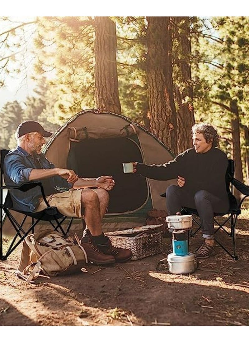 Ominii - Lightweight Portable Folding Camping Chair – Ideal for Fishing, Camping, and Outdoor Adventures, Black - Image 1