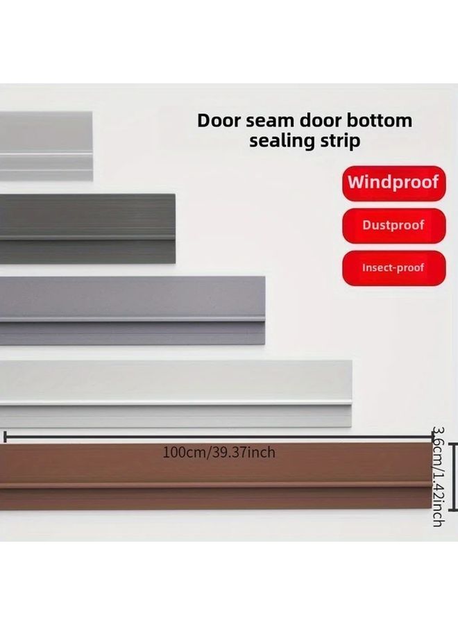 Brown Self Adhesive Stormproof Door Bottom Seal 39 37in Thermal Insulation Soundproof - Image 4