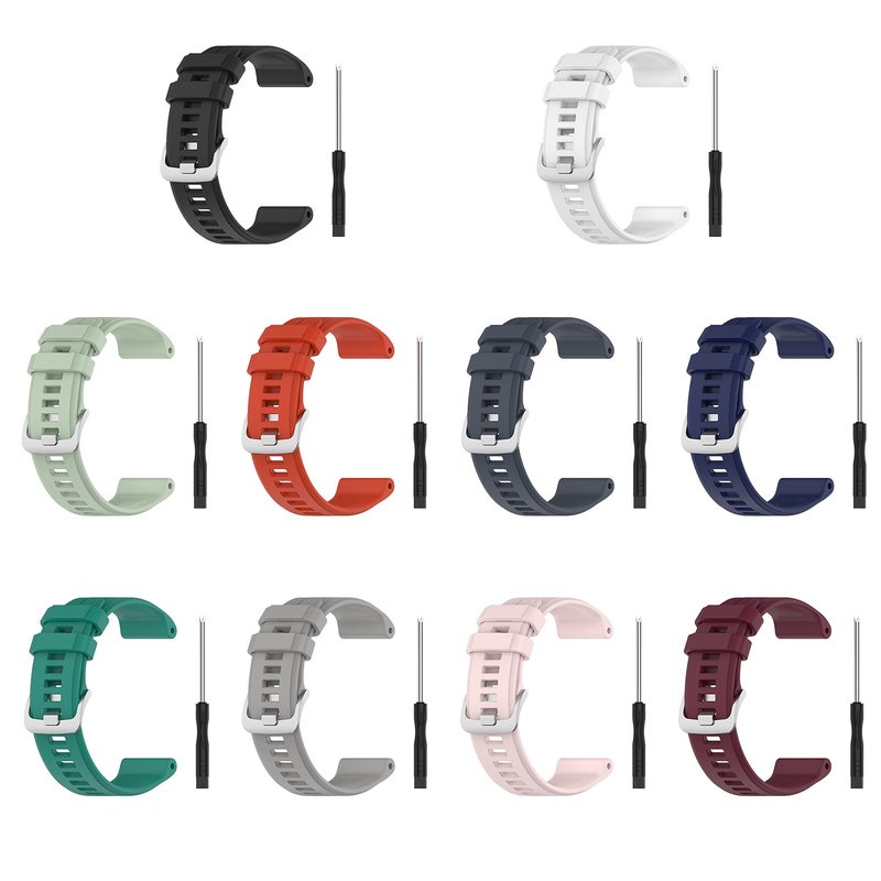 إيروريكس سوار ساعة سيليكون مقاس 22 مم لساعة Garmin Forerunner 955 / 255 / 745 (أحمر) - Image 4