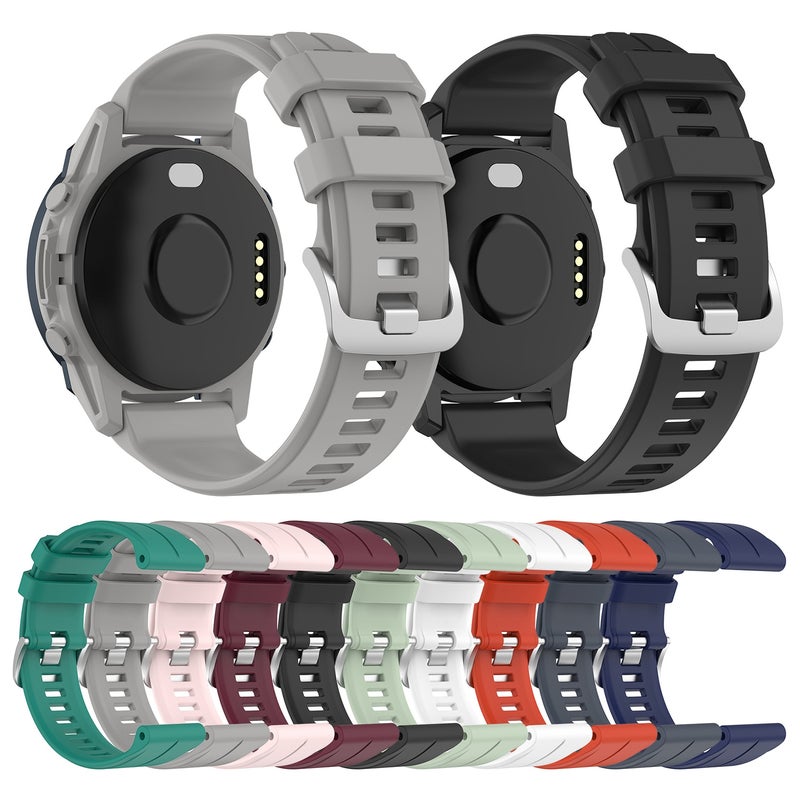 إيروريكس سوار ساعة سيليكون مقاس 22 مم لساعة Garmin Forerunner 955 / 255 / 745 (أحمر) - Image 3
