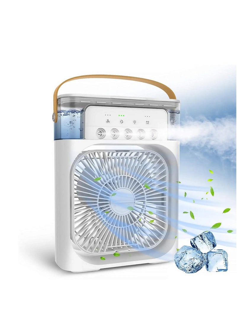 مكيف هواء صغير بمروحة مع خزان مياه ورذاذ تبريد - مكيف هواء مكتبي شخصي للمنزل والمكتب