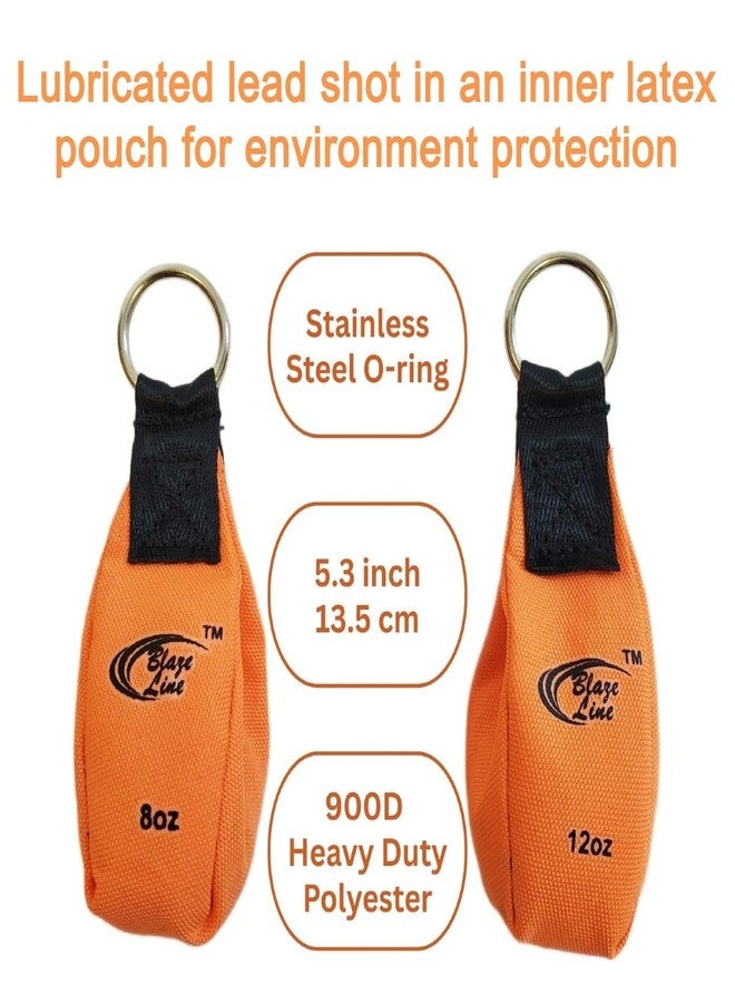 Blaze Line Arborist Throw Weight Pouch Bag 2-Pack Set (8 OZ and 12 OZ)- Outdoor Sports Arborist Tree Climbing Rope Climbing Tree Work Gear (Bright Orange) - Image 2