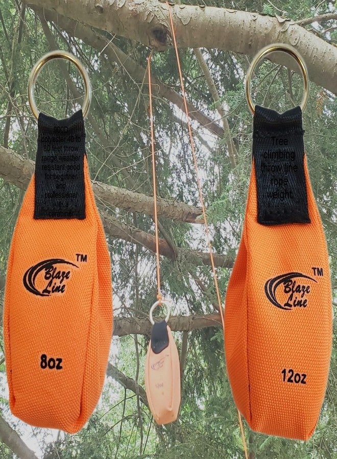 Blaze Line Arborist Throw Weight Pouch Bag 2-Pack Set (8 OZ and 12 OZ)- Outdoor Sports Arborist Tree Climbing Rope Climbing Tree Work Gear (Bright Orange) - Image 1