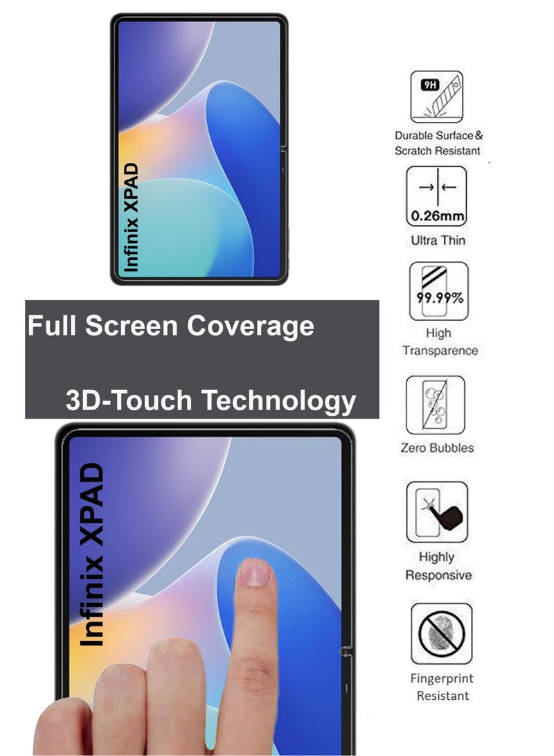 Infinix XPAD 9H Hardness HD Tempered Glass Screen Protector 99% Transparency with device's original screen clarity and brightness- Clear - Image 4