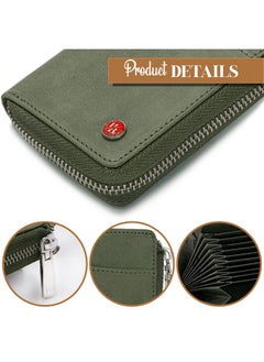 HORNBULL HORNBULL Fleming Green RFID Blocking Leather Wallet for Men | Vertical Credit Debit Card Holder  - Image 5