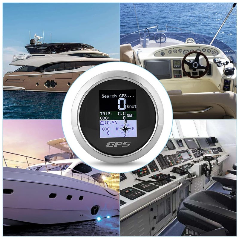 klarako Speedometer, 85mm Waterproof Digital GPS Speedometer Gauges Driving Direction LCD Display for Car Boat Yacht Marine Truck(Face Plate Black) - Image 5
