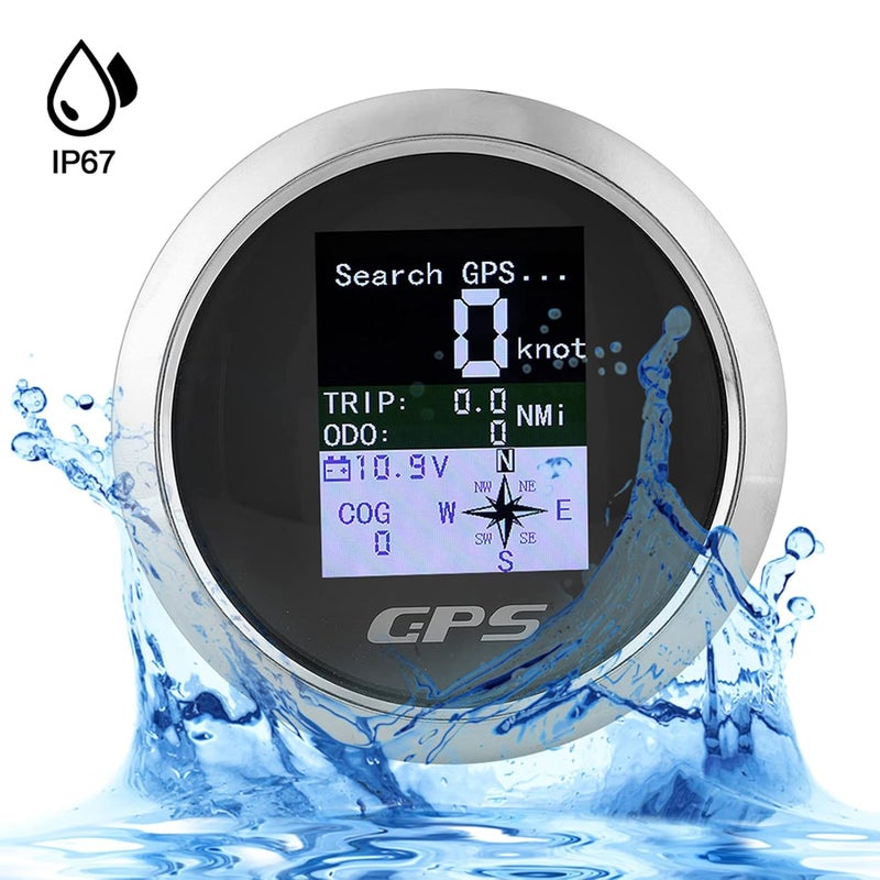 klarako Speedometer, 85mm Waterproof Digital GPS Speedometer Gauges Driving Direction LCD Display for Car Boat Yacht Marine Truck(Face Plate Black) - Image 4