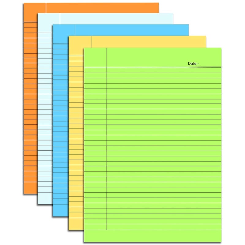 CUBIC A4 Multicolour Ruled Paper (Pack of 40) | Bright & Vibrant Writing Sheets for Notes, Assignments & Office Use | Smooth & Durable Lined Paper - Image 1
