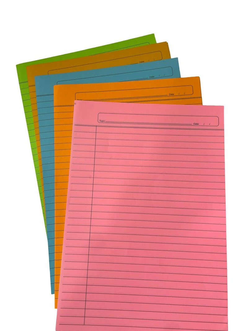 CUBIC A4 Multicolour Ruled Paper (Pack of 40) | Bright & Vibrant Writing Sheets for Notes, Assignments & Office Use | Smooth & Durable Lined Paper - Image 5