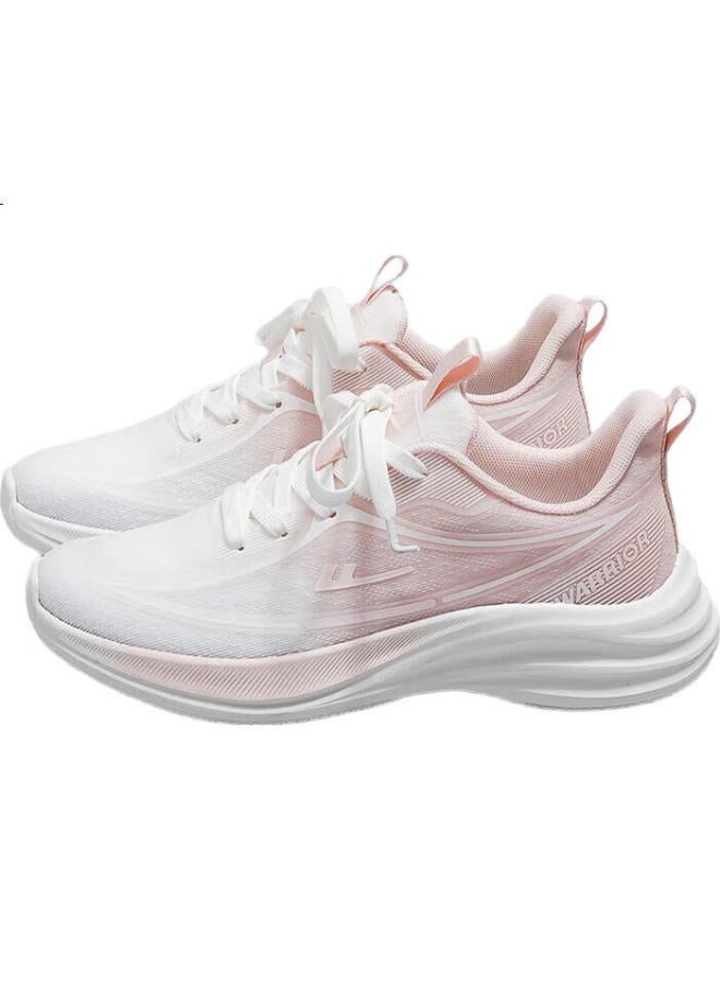Pull Back Warrior Women'S Sports Shoes New Trendy Lightweight Casual Ladies Shoes White Pink Size 39 - Image 1