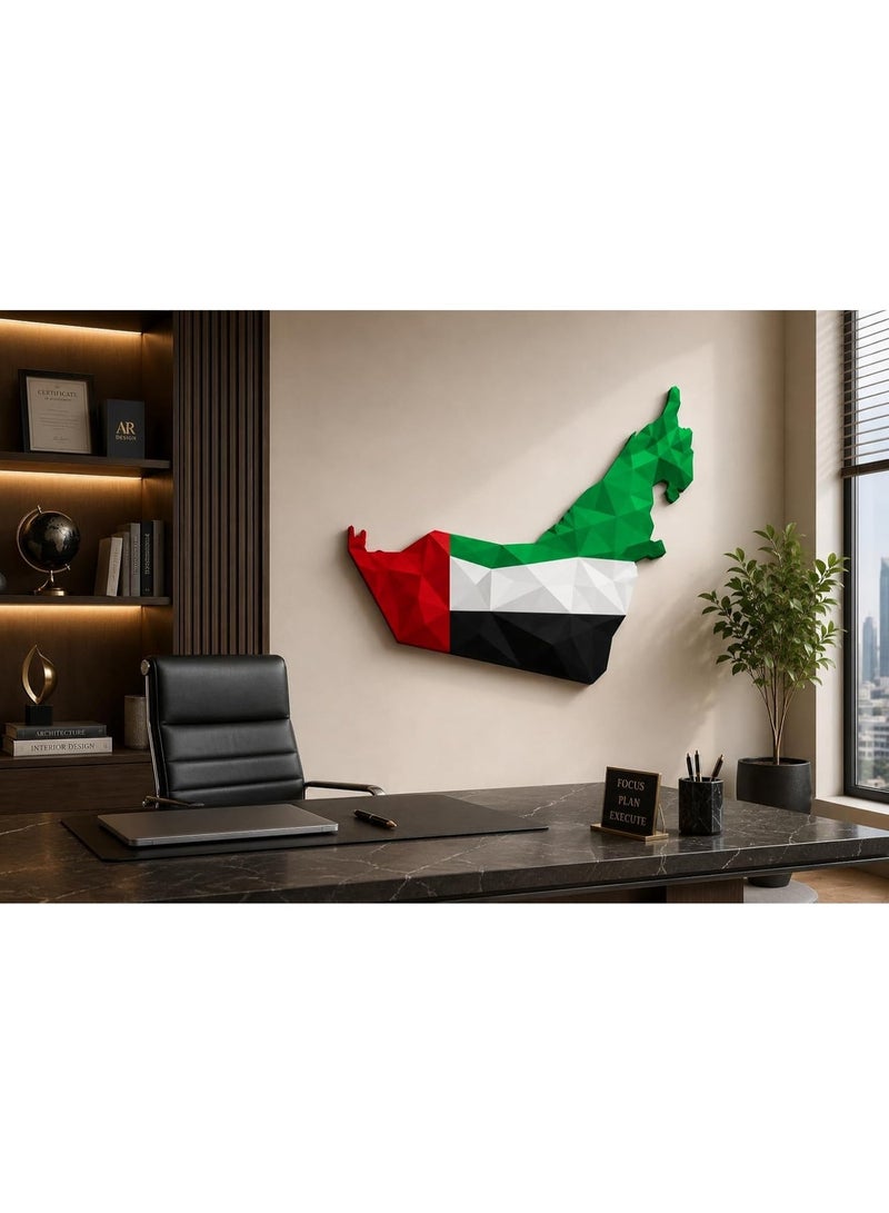 ARS UAE Map Acrylic Wall Art, UAE – Premium Geometric UAE Flag Design, Glossy UV Printed Acrylic Wall Decor for Office Home Decor, Living Room & National Day Gift 60 x 70CM - Image 3