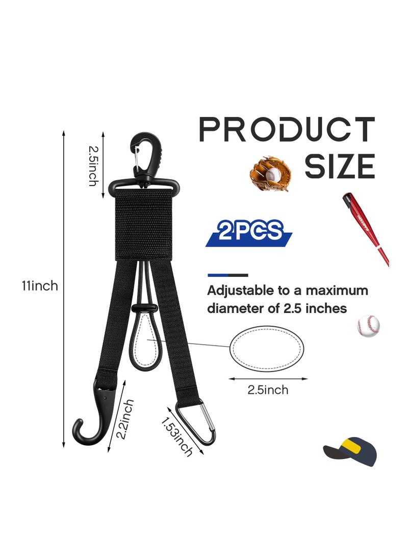 Y&D Baseball Softball Gear Hanger, 3 in 1Organizer Bat Holder, with Glove Clip and Helmet Hook, for to Hold Bats, Helmets Gloves - Image 2
