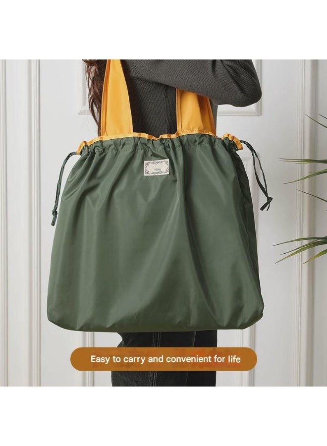 Foldable Portable Drawstring Bag Home Large Size Large Capacity Moisture Proof Dust Proof Shopping Storage Handheld Bag - Image 2