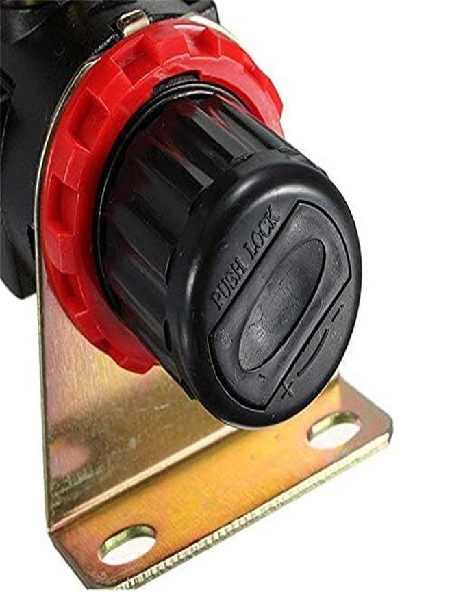 DLEIN AFR-2000 Pneumatic Air Filter Regulator Compressor & Pressure Reducing Valve & Oil Water Separation+ Gauge Outfit 1/4 Inch Pressure Gauge Pneumatic Air Filter Regulator Compressor 1PC(AFR-2000) - Image 2