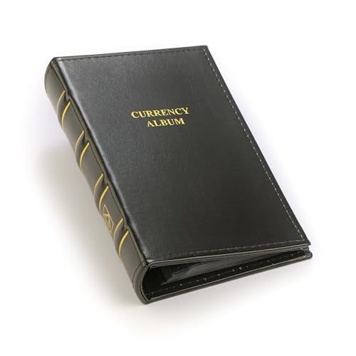 LIGHTHOUSE - Small Currency Album for Un-Graded Raw Banknotes and Currency Sleeves - Classic Leatherette Handmade 3-Ring Binder with 20 Pages - Additional Pages Available (5 3/4" x 8 1/2" x 1 3/4") - Image 1