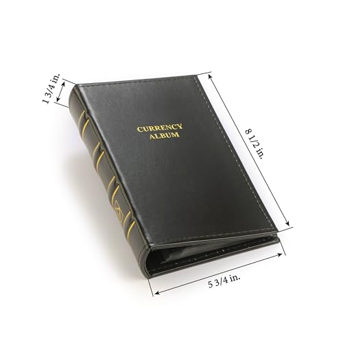 LIGHTHOUSE - Small Currency Album for Un-Graded Raw Banknotes and Currency Sleeves - Classic Leatherette Handmade 3-Ring Binder with 20 Pages - Additional Pages Available (5 3/4" x 8 1/2" x 1 3/4") - Image 4