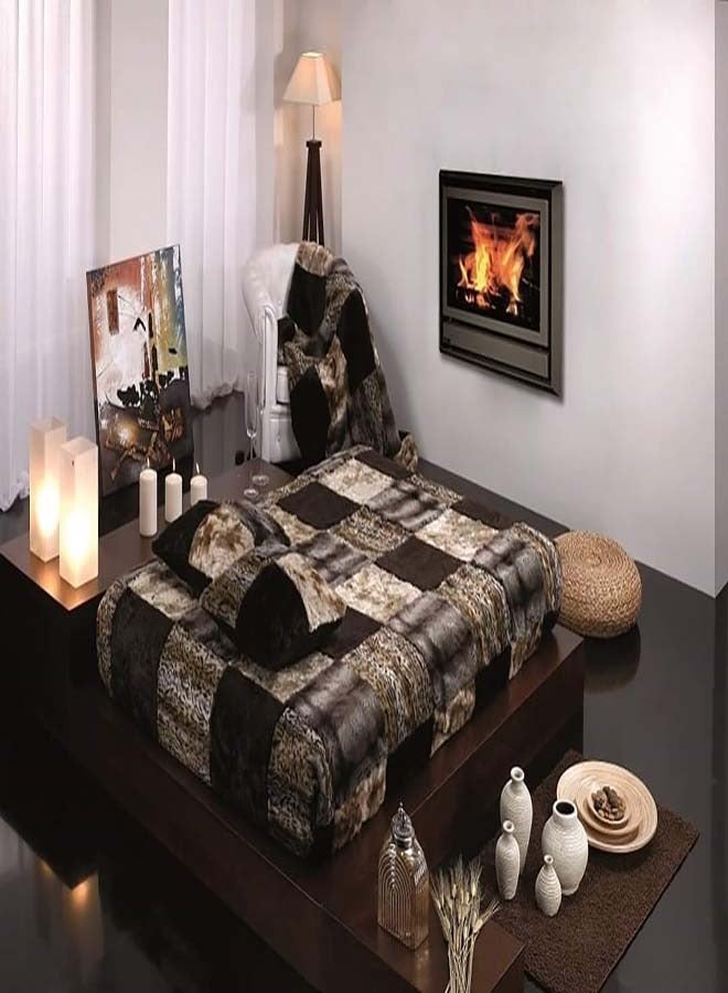 Mora spain Africa Blanket Model 745-Measured 230*250+2 Foam Pillowcases 50*70- Anti-Bacteria Treatment Are Not Causing Electric Charges For Their Properties-Lining Face Of 100% Acrylic Face Fur From 100%  - Image 1