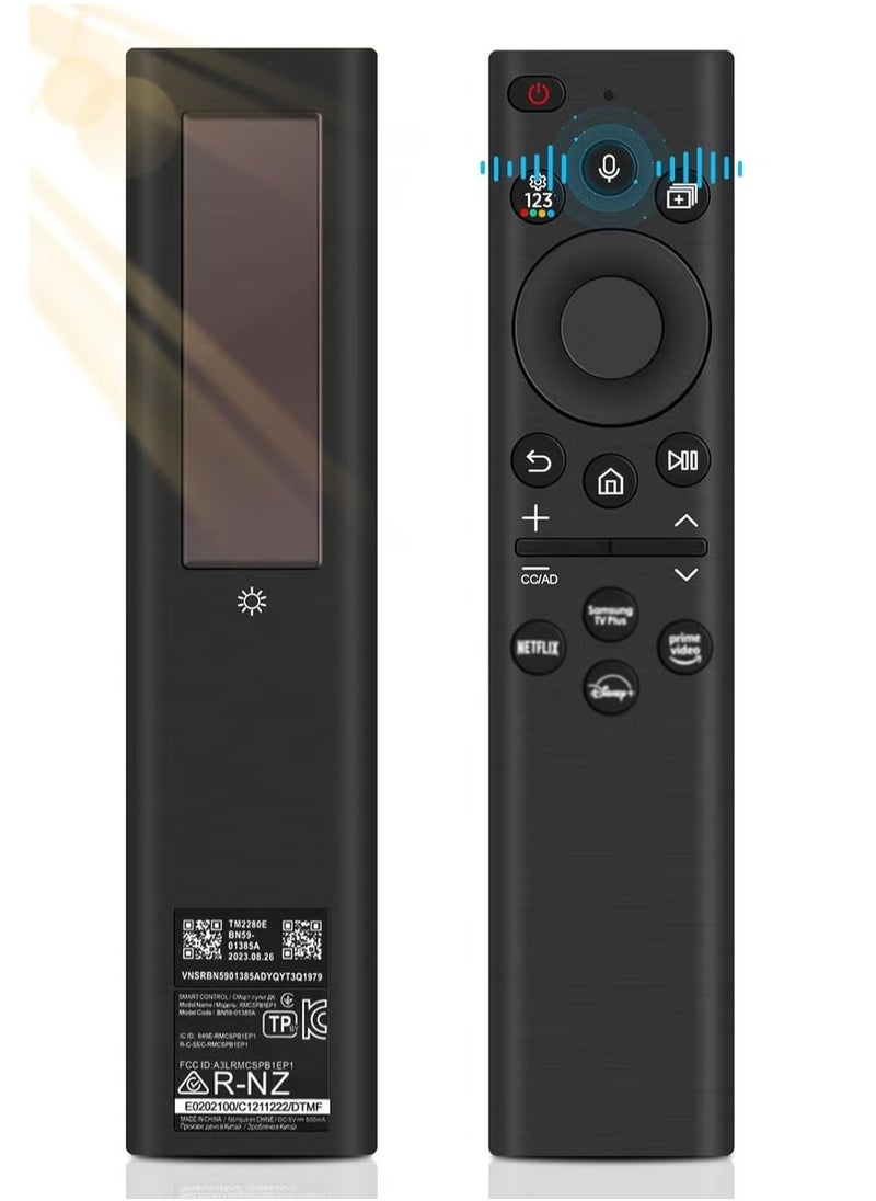 Samsung TV Solar Remote – BN59-01385A Solar Charging & Voice Control Remote For Samsung Smart TVs Neo QLED, The Frame, and Crystal UHD Series