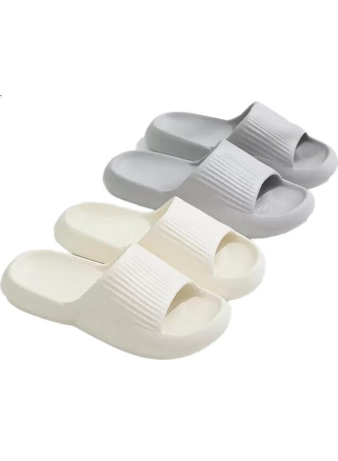 GUOLUOFEI Thick-Soled Slip-On Sandals For Men, Summer Bathroom Shower Non-Slip Couple Indoor Slippers, Yellow, Size 36-37 - Image 3