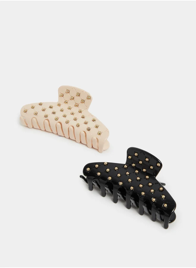 ستايلي Set of 2 - Embellished Hair Claw