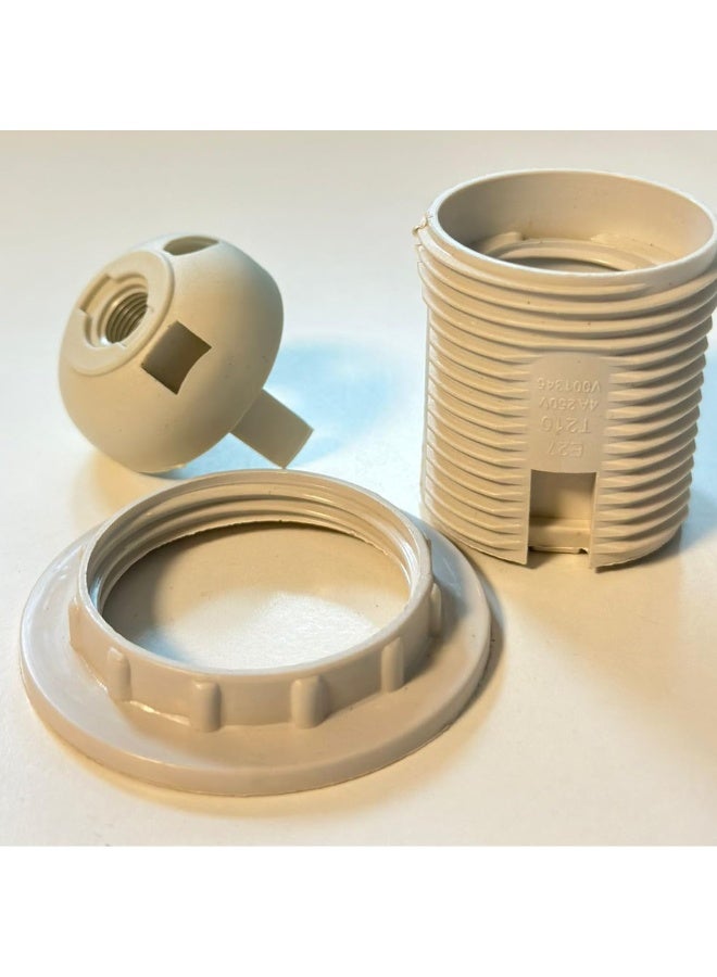 melfi Melfi Lamp Base Adapter E27 4A Lamp Holder White Bakelite With Shade Rin Light Bulb Pendant Screw Cap Socket Vintage (White 250V)  - Image 3