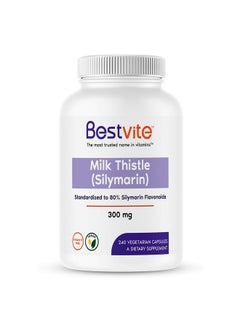 BESTVITE Milk Thistle 300Mg (240 Vegetarian Capsules) Standardized To 80% Silymarin Flavonoids No Stearates Vegan Non Gmo Gluten Free  - Image 2
