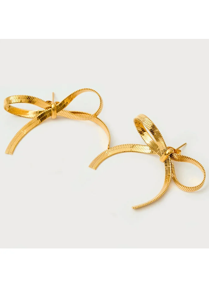 noya Holly Bow Stud Earring - 18K Gold Plated