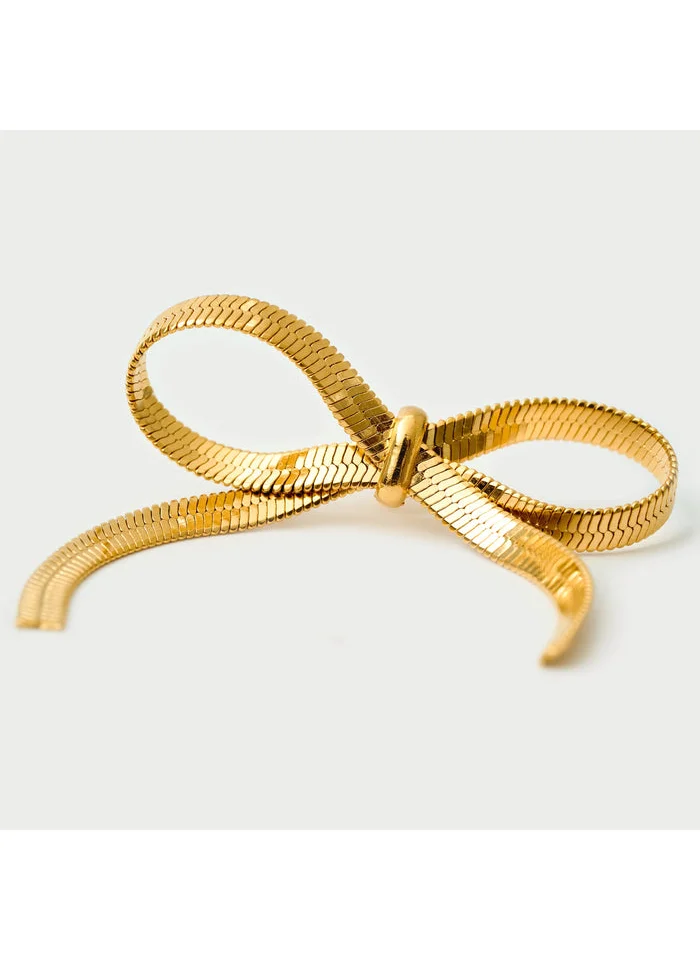 noya Holly Bow Stud Earring - 18K Gold Plated