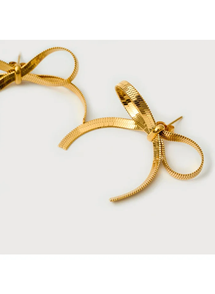 noya Holly Bow Stud Earring - 18K Gold Plated