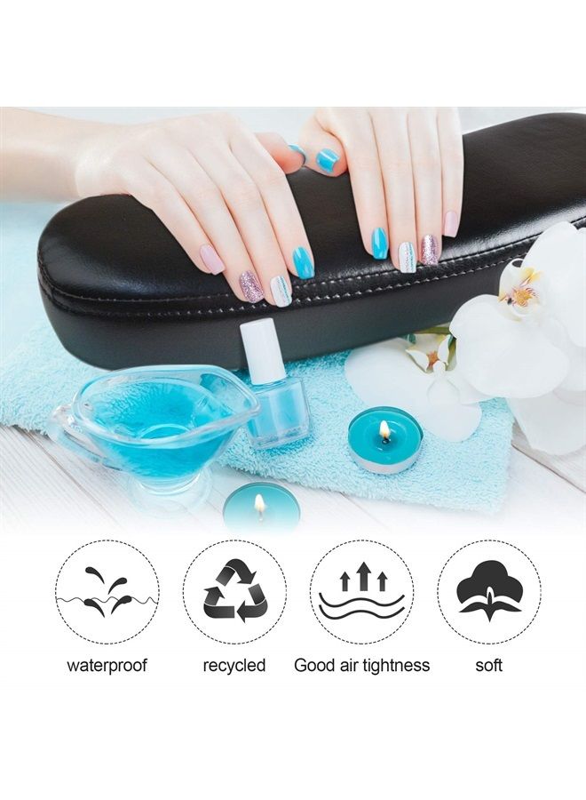 TOROKOM Nail Arm Rest Cushion Hand Pillow Pad, Nail Hand Holder Wrist Arm Rest Leather Pillows Manicure Tool for Nails Art Salon and Home DIY And for Nail Technician Use (Black) - Image 3
