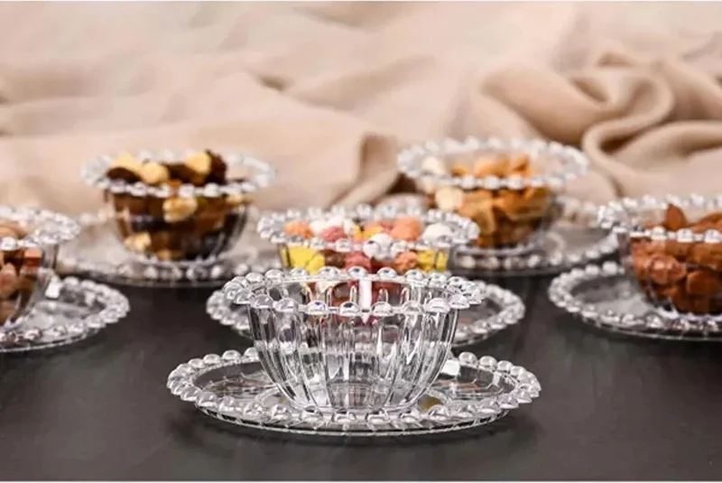 Safestore 12 Piece Beaded Breakfast Set, Sauce Bowl, Snack Bowl, Sugar Bowl, Tea Cup Saucer (Not Glass).