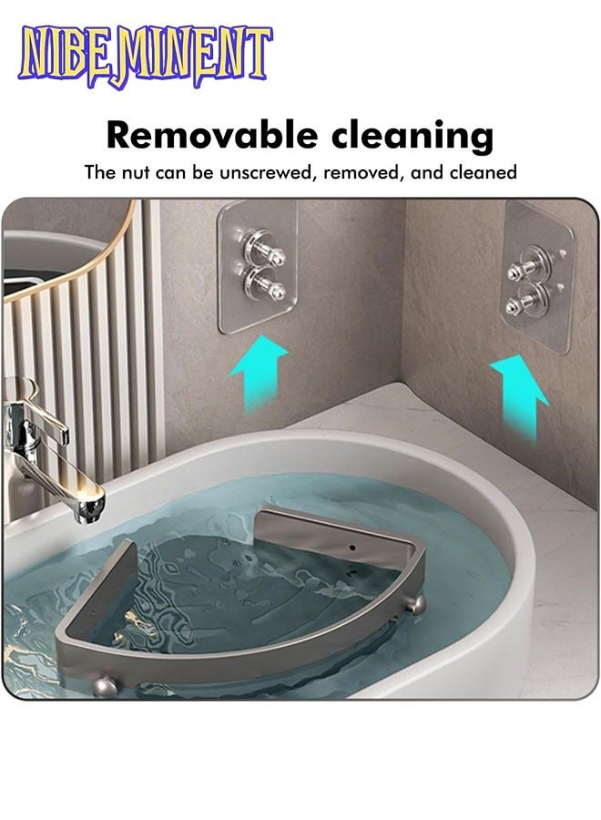 NIBEMINENT 3 Pack Bathroom Shower Shelves with 6 Hooks, Corner Shower Caddy Shelf Organizer Rack, Rustproof Bathroom Shower Storage Baskets, Wall Organization Storage Shelves Basket for Bathroom - Image 5