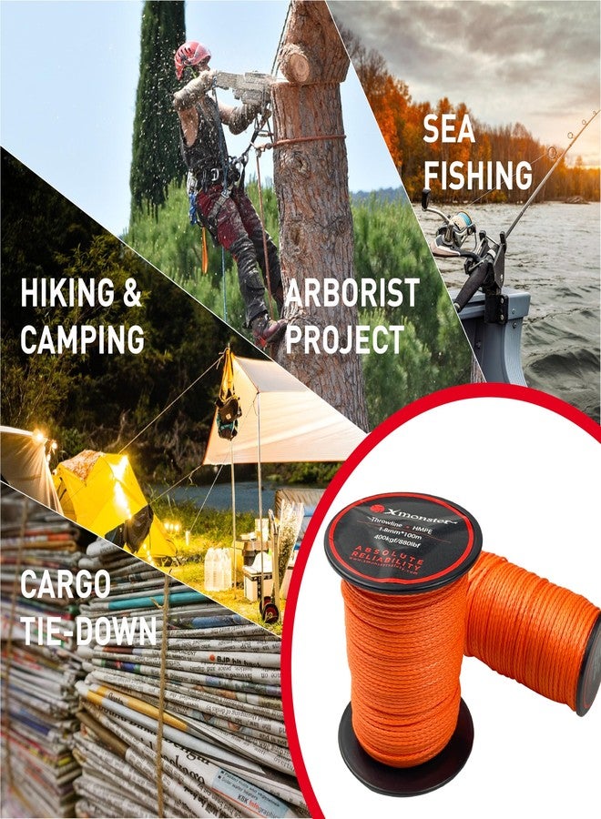 X MONSTER Throw Line 1.8mm 100% UHMWPE Easter Rope for Arborists, Best for Tree Climbing, High Limb Throwing, Outdoor General Purpose (Orange, 165) - Image 4