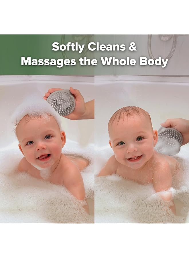 haakaa Baby Cradle Cap Brush Silicone Cradle Cap Comb Hair Scalp Massager Soft Bristles For Newborns & Toddlers Ideal Baby Shower Gifts For Mum Slate Gray - Image 2