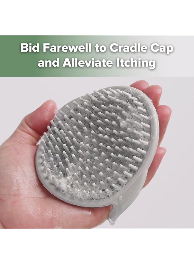 haakaa Baby Cradle Cap Brush Silicone Cradle Cap Comb Hair Scalp Massager Soft Bristles For Newborns & Toddlers Ideal Baby Shower Gifts For Mum Slate Gray - Image 3