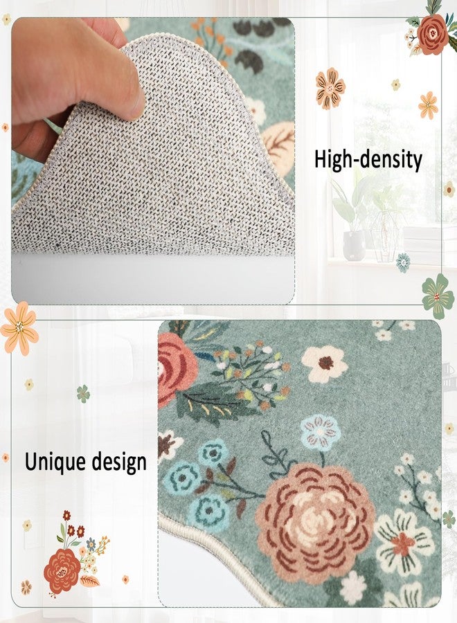 Homcomoda Floral Kitchen Rugs Mats for Floor 3PC, Farmhouse Non Slip Kitchen Rug Runner, Washable Non Skid Kitchen Rugs, Comfort Standing Mat for Laundry, Desk, Bar, Office - Image 5