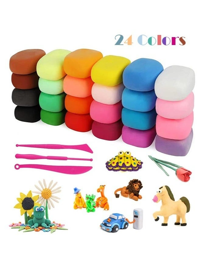 ZJTrio 24 Colors Diy Plasticine Ultralight Modeling Clay Educational Interactive Children's Toys  - Image 1