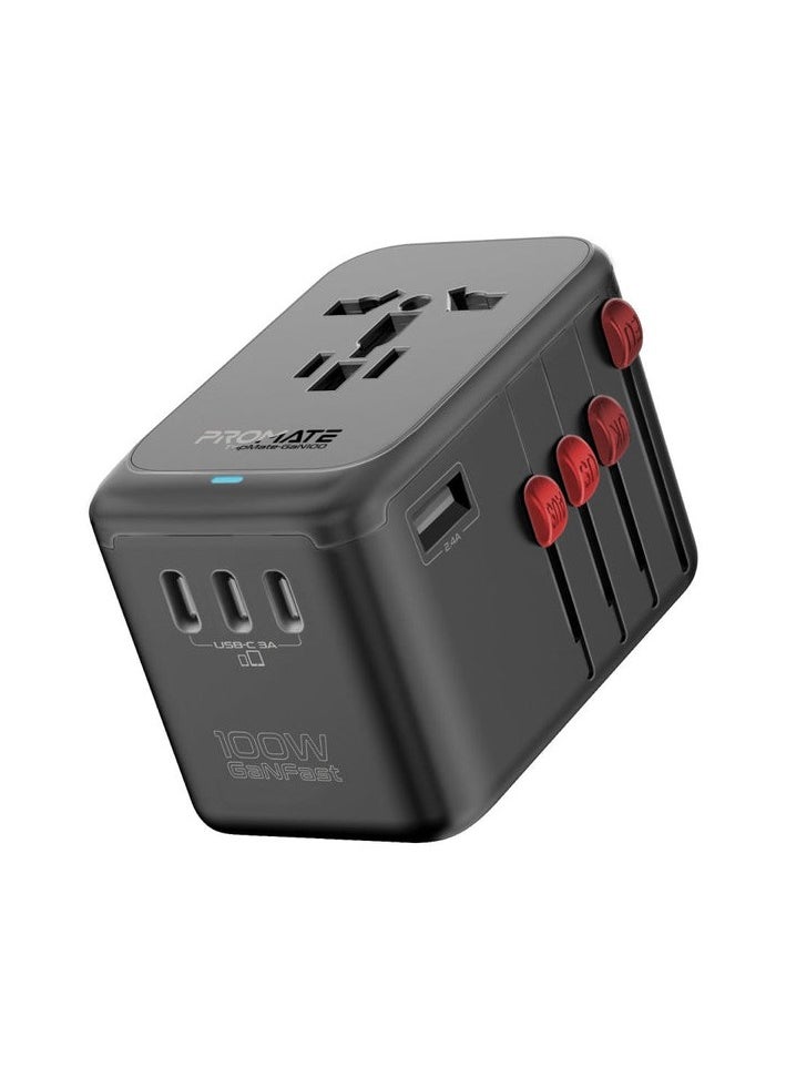 Promotex Promate TripMate-GaN100 Power Delivery GaNFast™ Multi-Port Travel Adapter  - Image 1