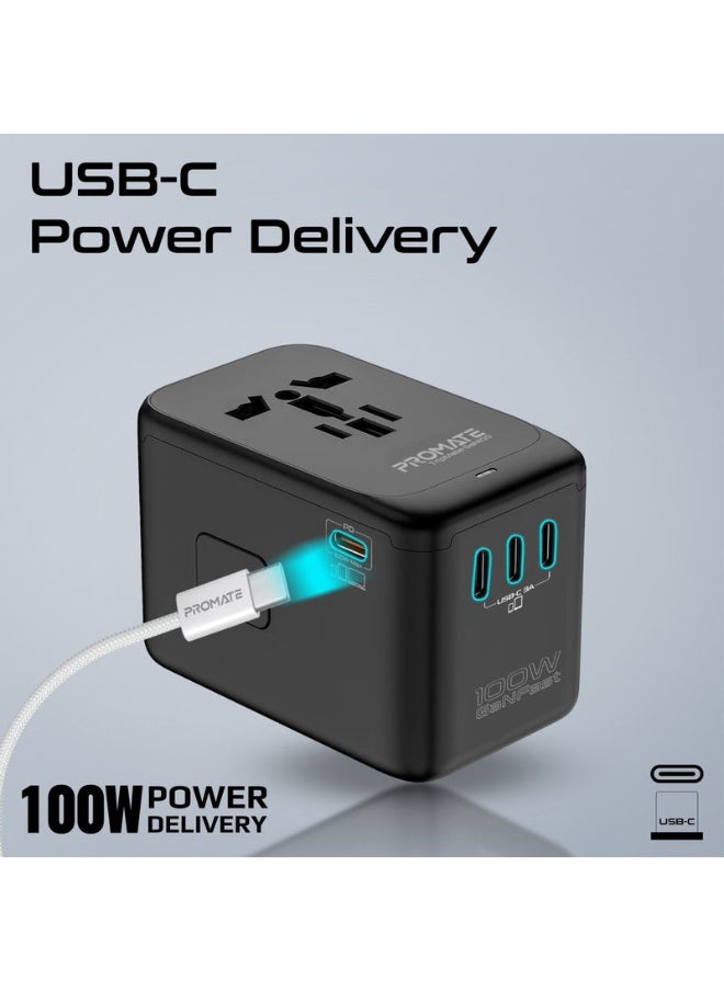 Promotex Promate TripMate-GaN100 Power Delivery GaNFast™ Multi-Port Travel Adapter  - Image 5
