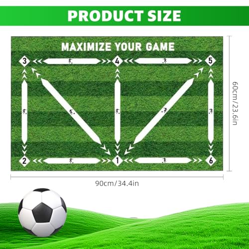 Proberos® Football Footstep Training Mat, Soccer Training Mat, Agility Footstep Training Mat, for All Levels, Non-Slip Silent Equipment, All Ages to Improve Speed, Strength and Coordination - Image 2