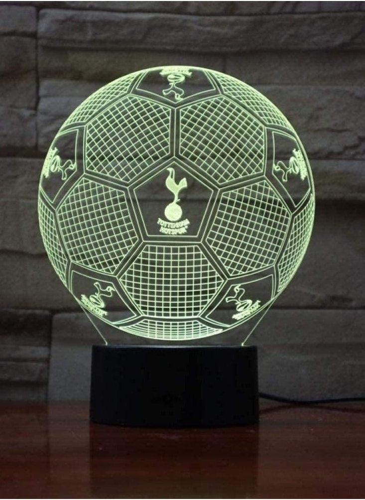 althiqahkey - 3D Night Light Tottenham Football Illusion Table Lamp Led 7 Color Touch Remote Control Color Mood Lamp Usb Home Bedroom Bedside Lamp - Image 1