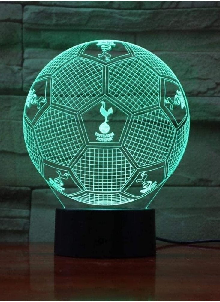 althiqahkey - 3D Night Light Tottenham Football Illusion Table Lamp Led 7 Color Touch Remote Control Color Mood Lamp Usb Home Bedroom Bedside Lamp - Image 1